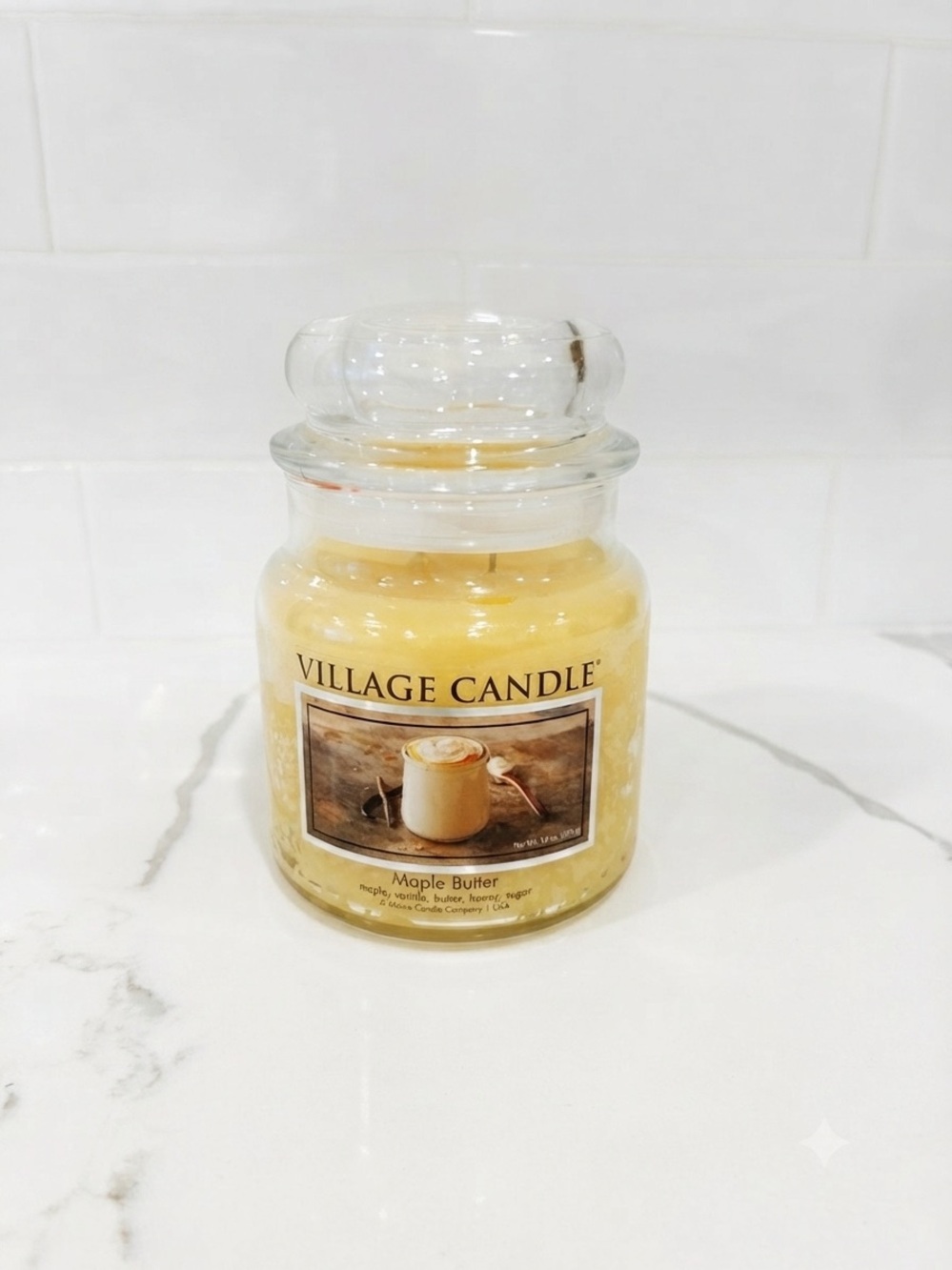 Maple Butter Scented Jar Candle - Yellow